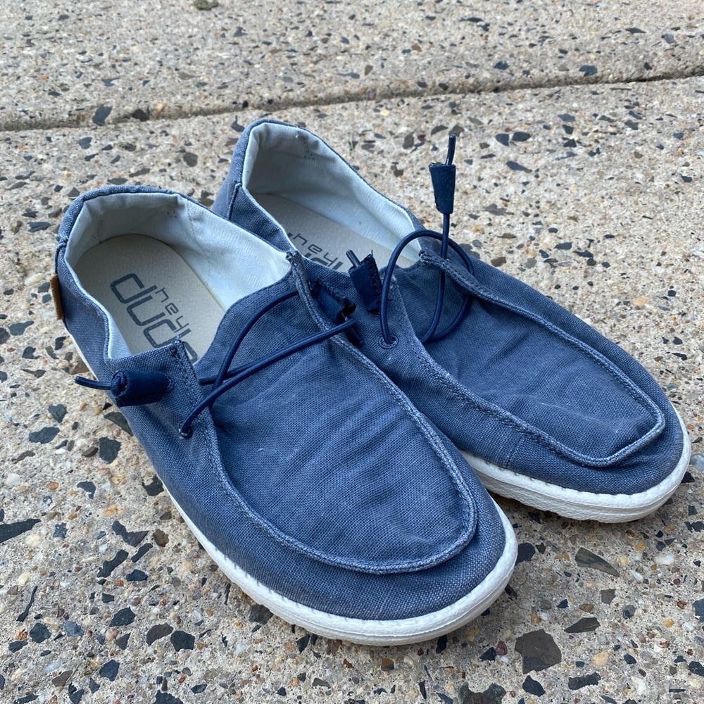 Hey Dudes Wendy Navy Blue White Sole Size 10